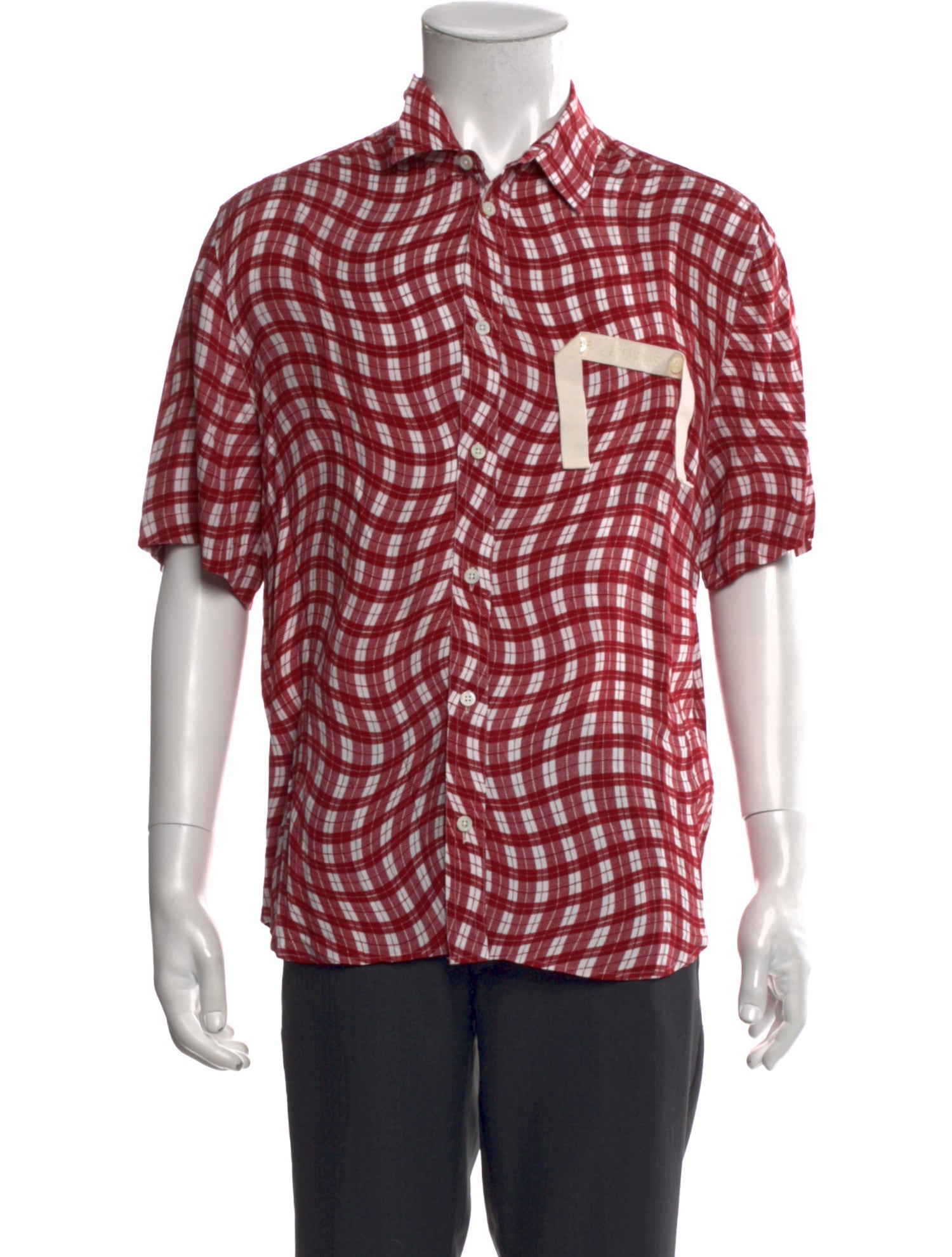 Jacquemus Plaid Print Short Sleeve Shirt
