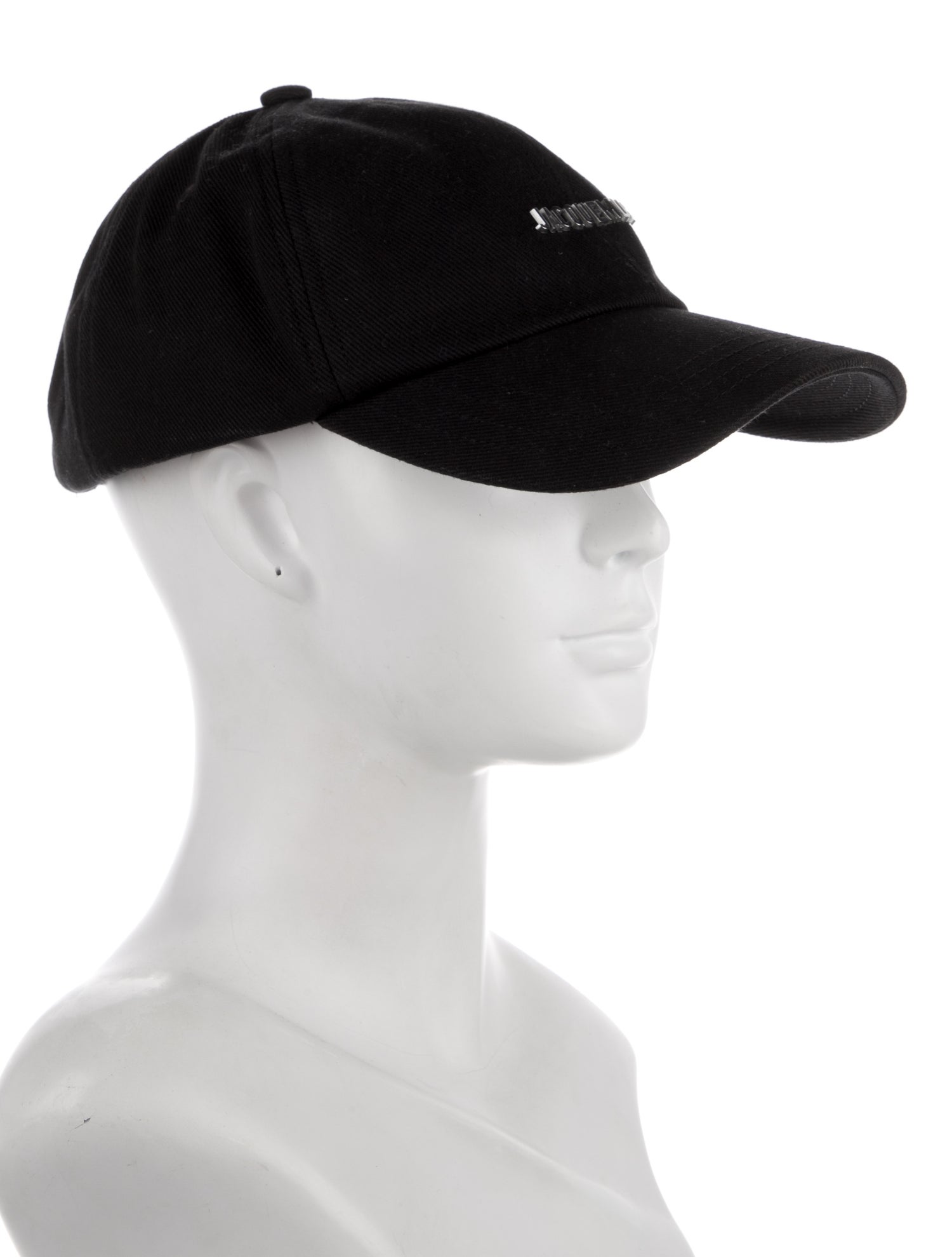 Jacquemus Black Cotton Metal Embellishment Baseball Cap