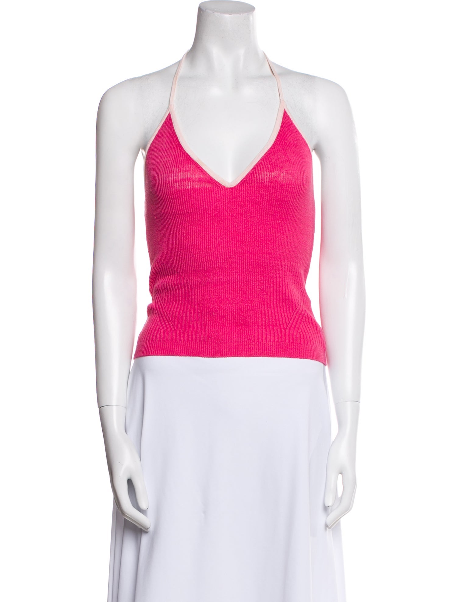 Jacquemus Linen V-Neck Crop Top