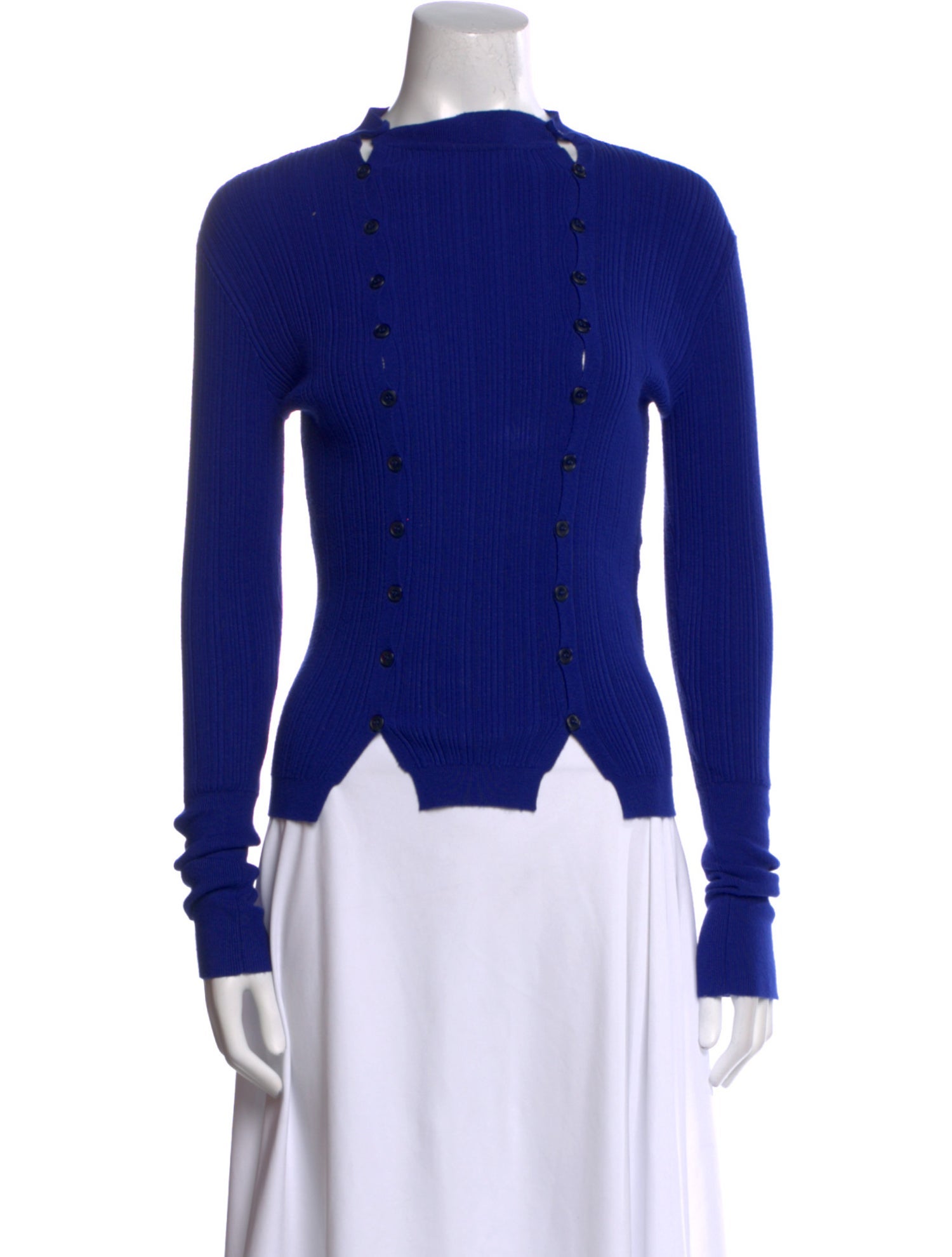 Jacquemus Mock Neck Long Sleeve Button-Up Top