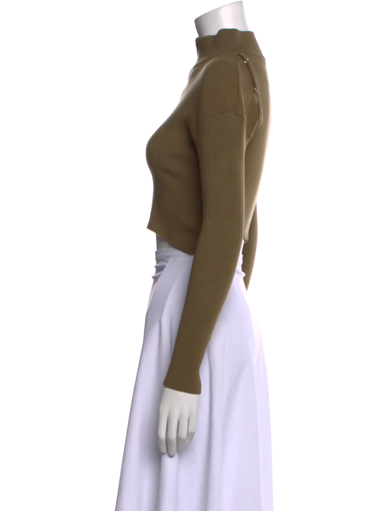 Jacquemus Mock Neck Long Sleeve Crop Top