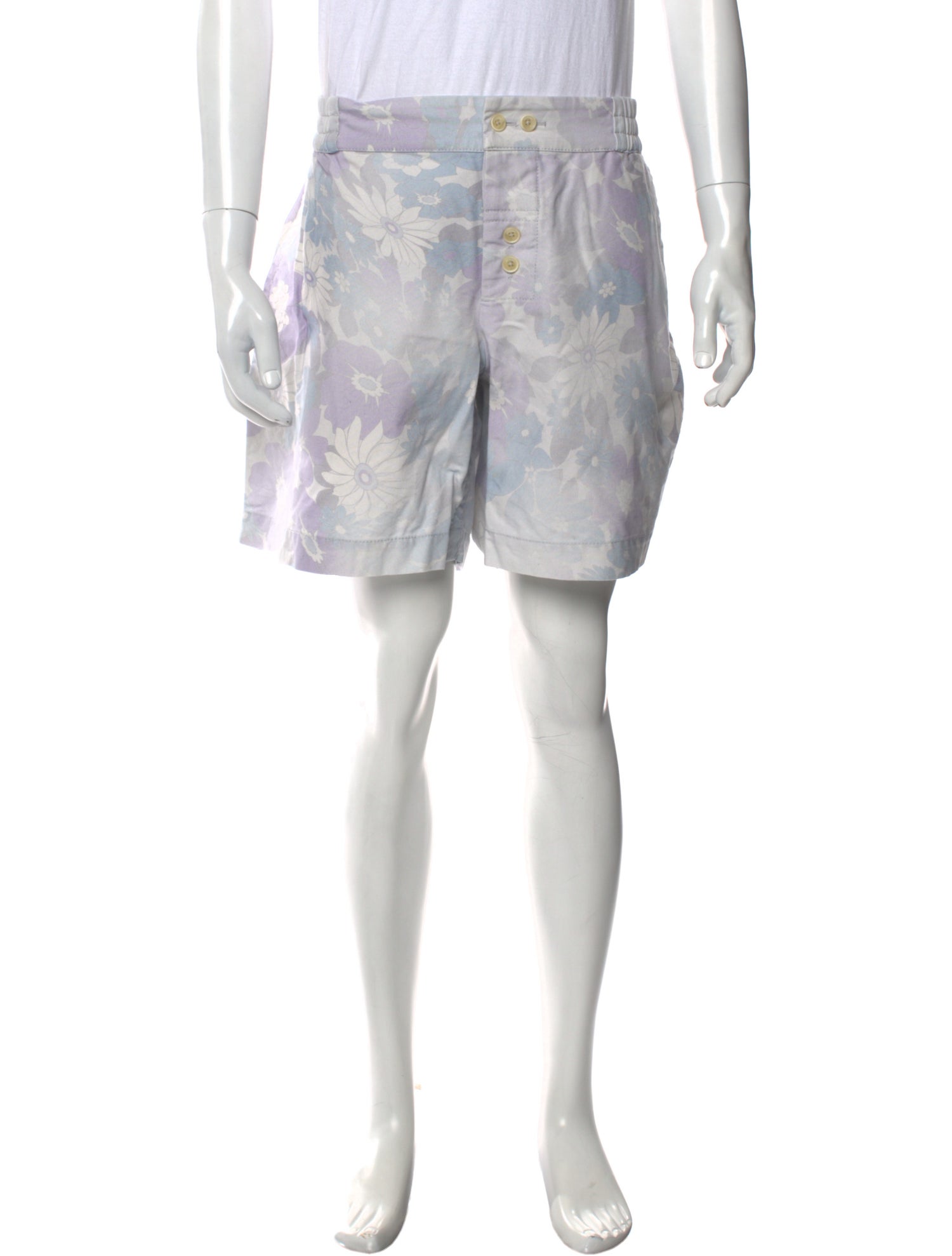 Jacquemus Floral Print Flat Front Shorts