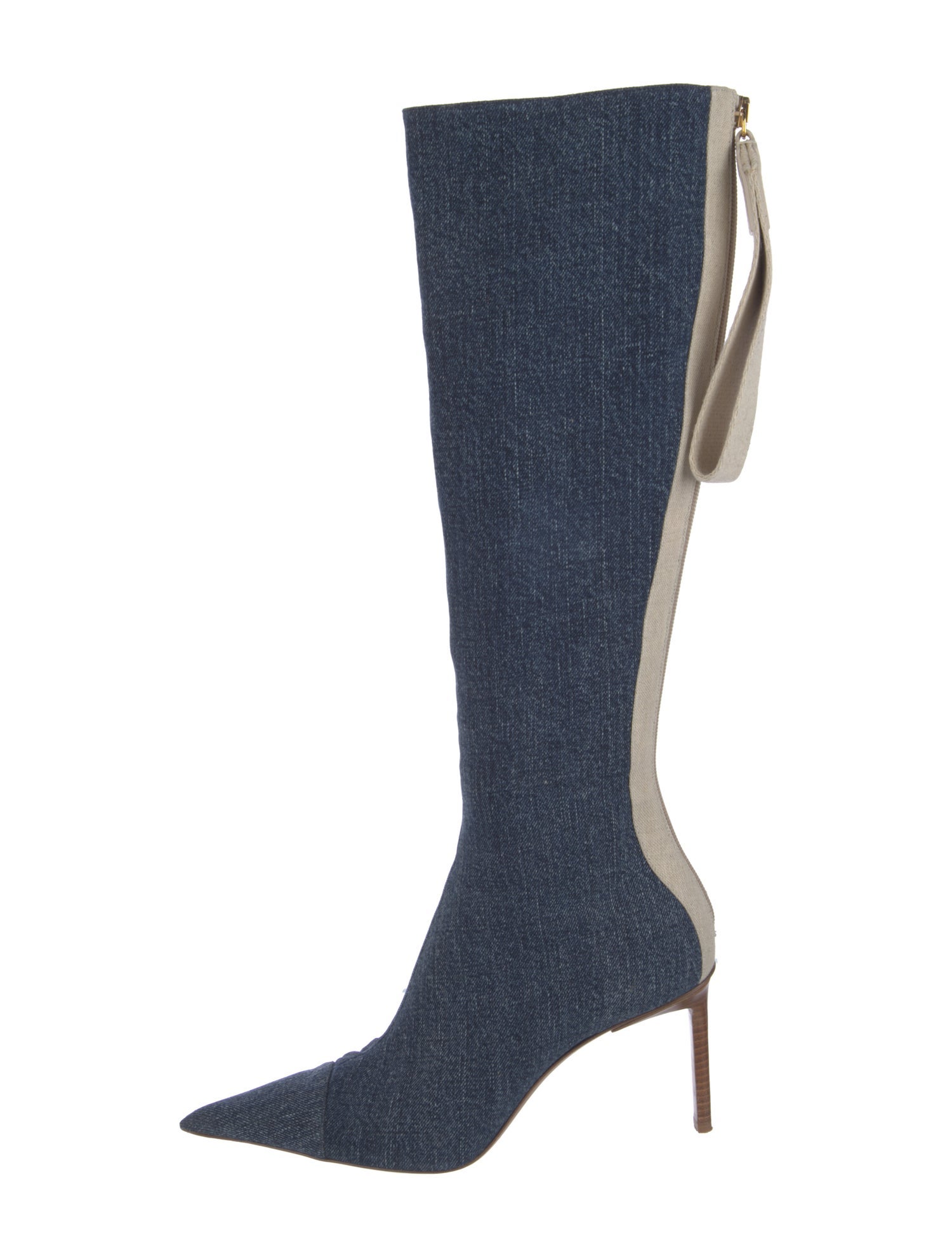 Jacquemus Denim Colorblock Pattern Boots