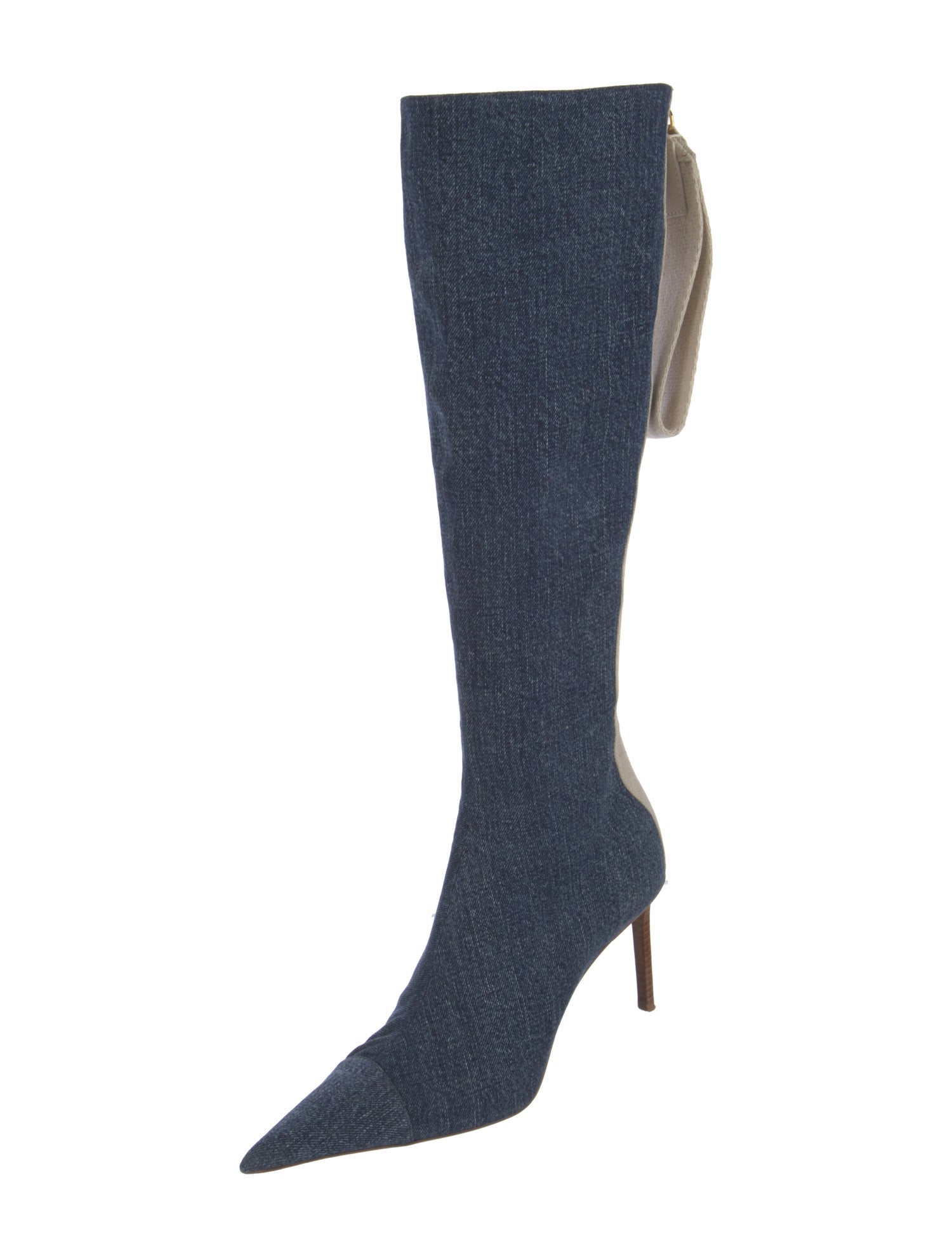 Jacquemus Denim Colorblock Pattern Boots