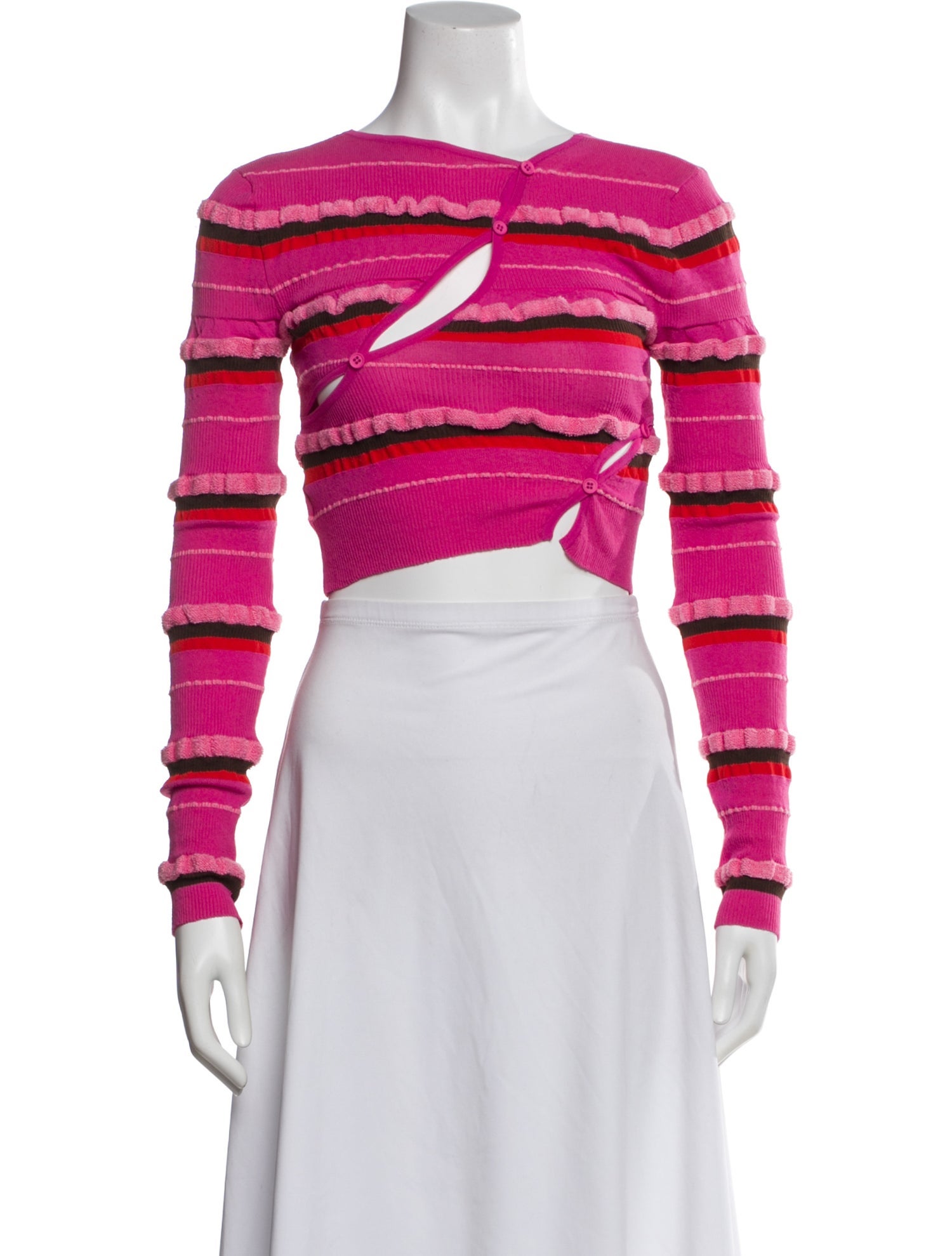 Jacquemus Striped Crew Neck Crop Top