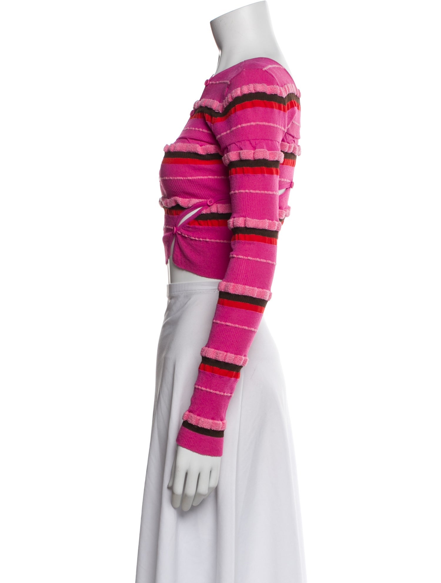 Jacquemus Striped Crew Neck Crop Top