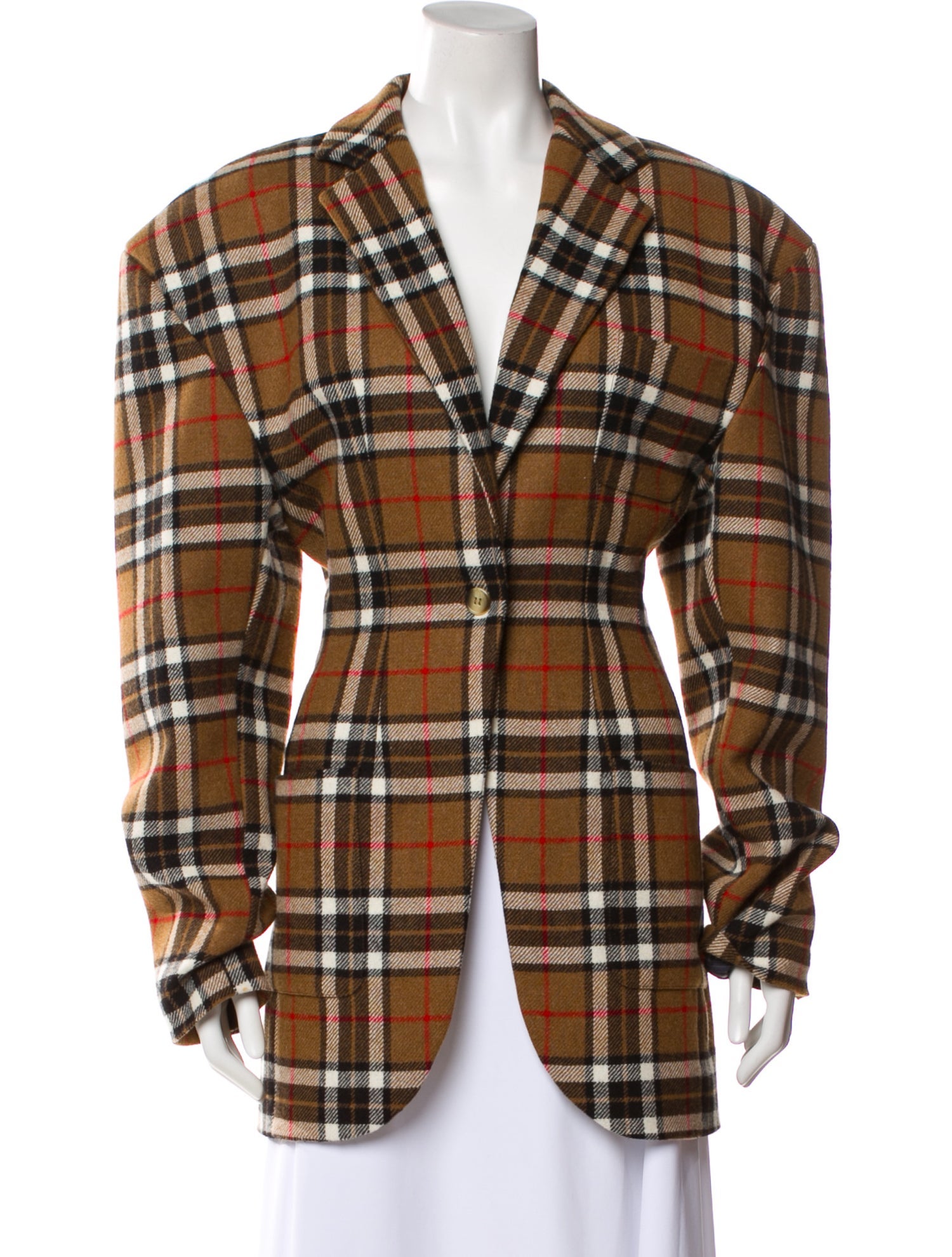 Jacquemus Wool Plaid Print Coat