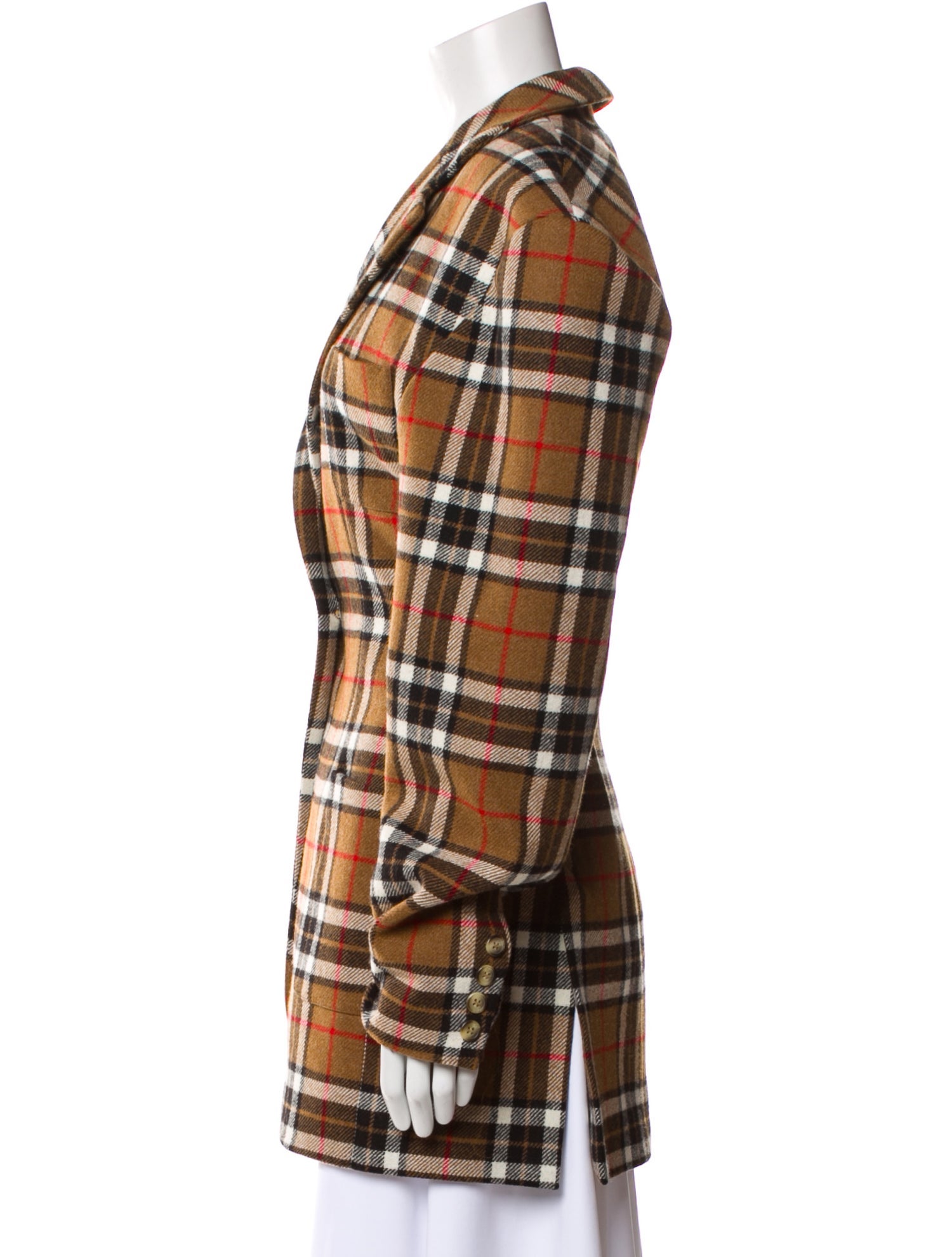 Jacquemus Wool Plaid Print Coat