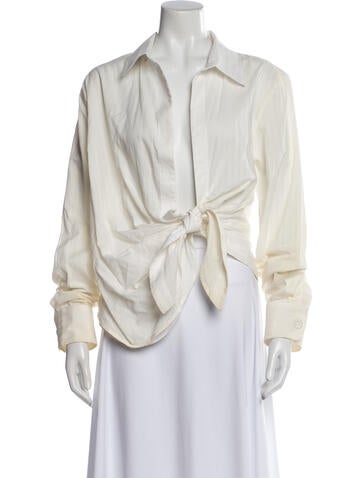 Pre-owned Jacquemus Long Sleeve Button-up Top In White