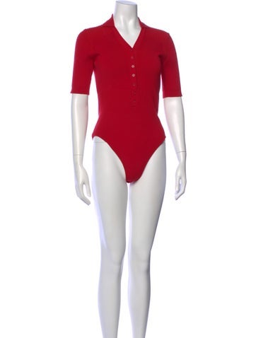 Pre-owned Jacquemus Short Sleeve Bodysuit In Red