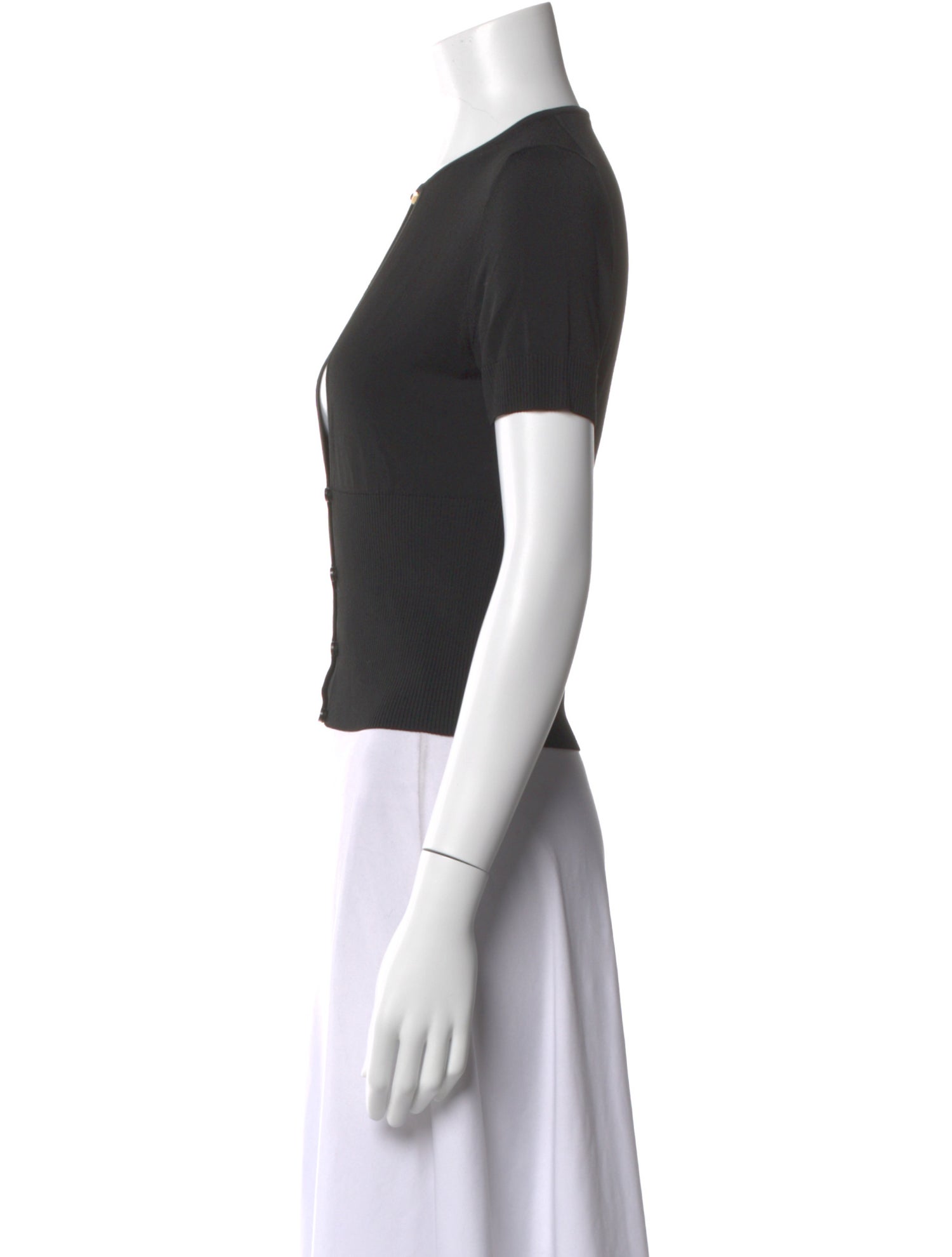 Jacquemus V-Neck Short Sleeve Crop Top
