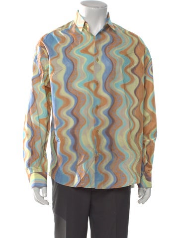 Pre-owned Jacquemus Printed Long Sleeve Shirt In Blue