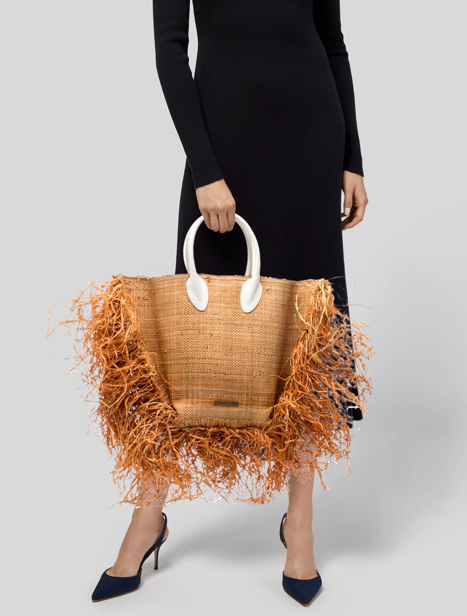Jacquemus Raffia Top Handle Bag