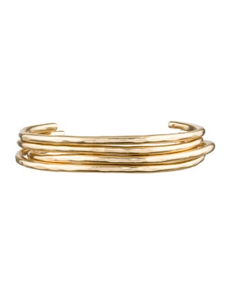 Jennifer Fisher Set of 14K Gold Open Bangle Bracelets