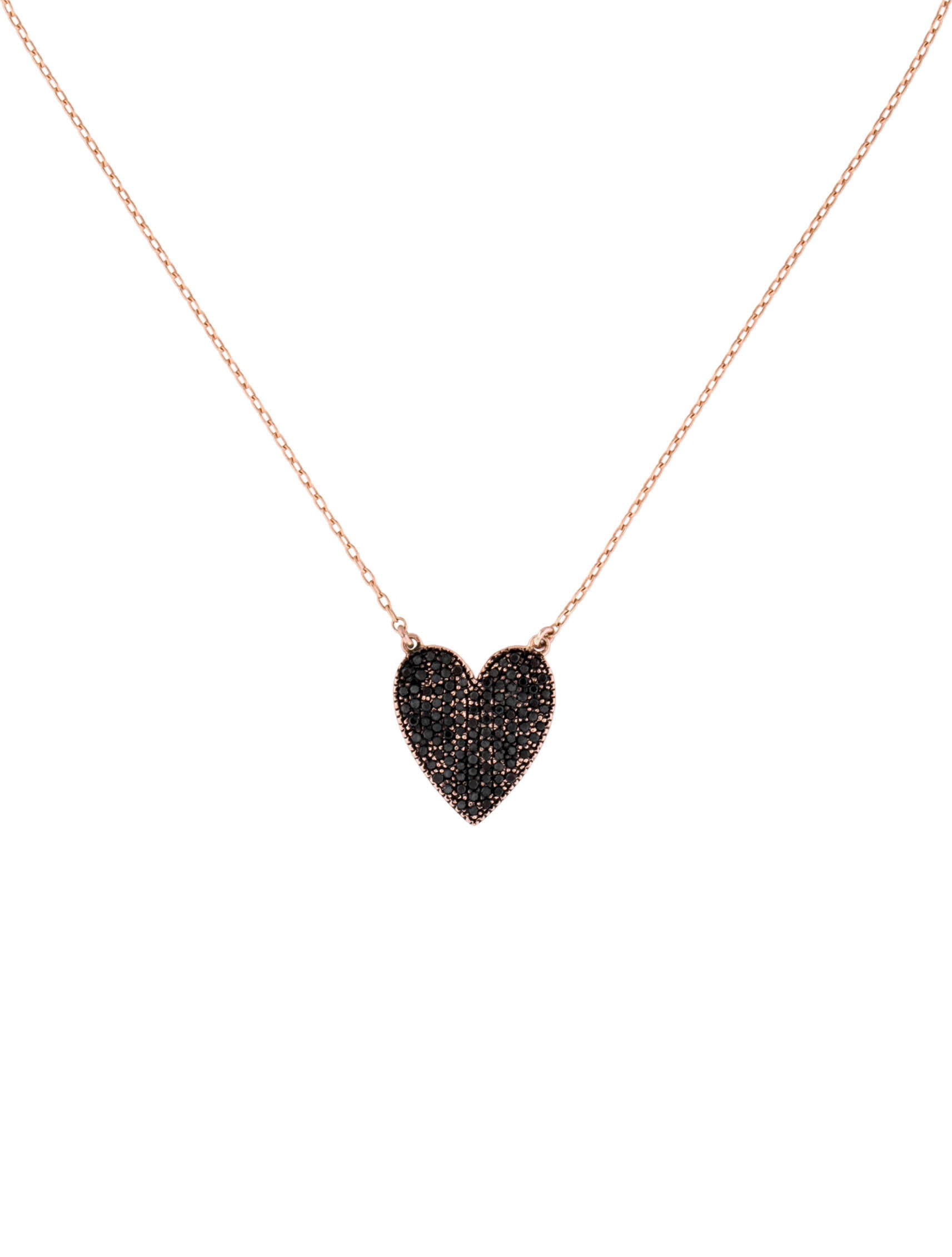 Jennifer Fisher 14k Black Diamond Heart Pendant Necklace Necklaces 14k Black Diamond Heart Pendant Necklace