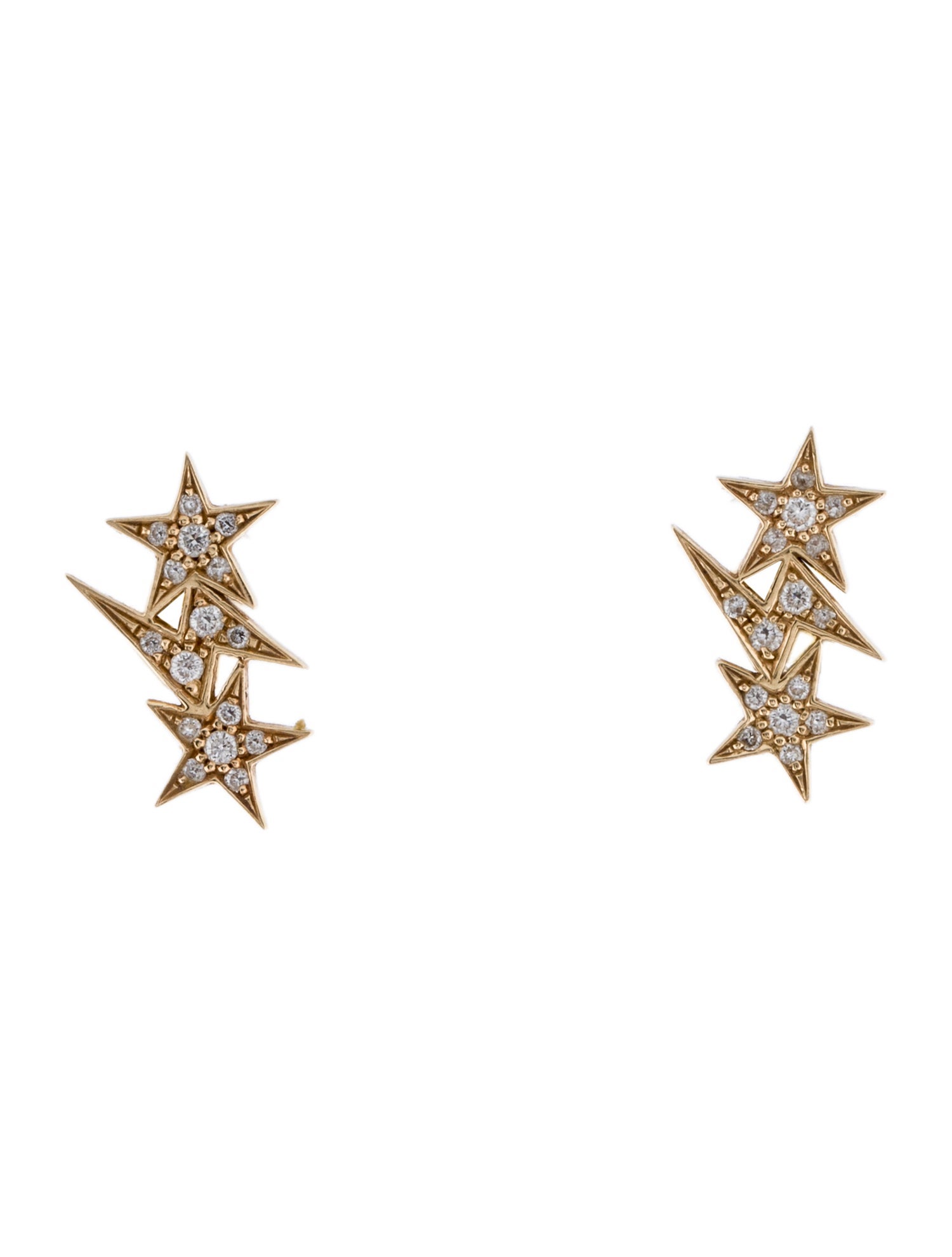 Jennifer Fisher 14K Diamond Star & Bolt Trio Stud Earrings