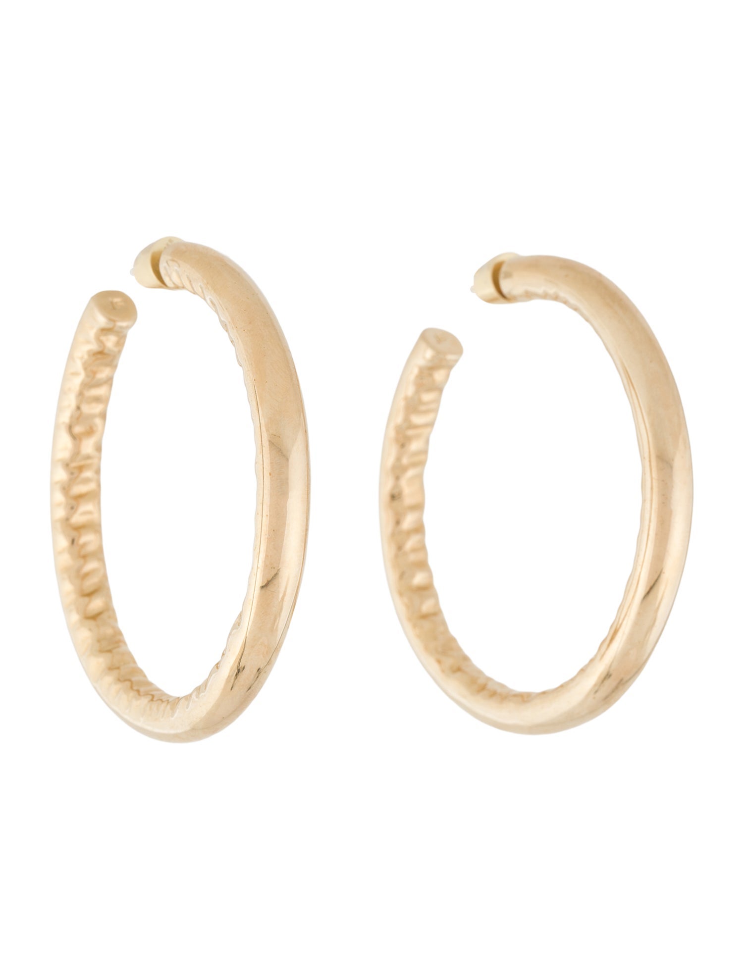 Jennifer Fisher 2" Crimped Jennifer Hoop Earrings