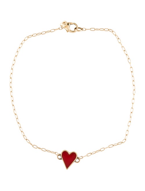 Jennifer Fisher 14K Enamel Mini Border Heart Bracelet