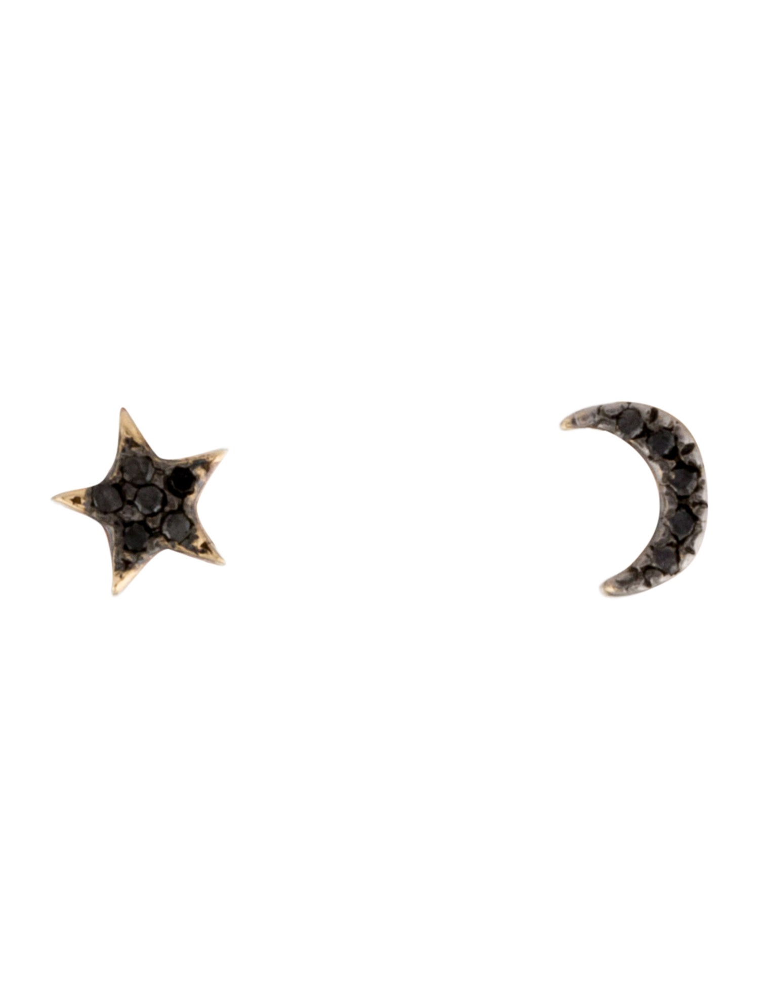 Jennifer Fisher 14K Diamond Star & Moon Stud Earrings