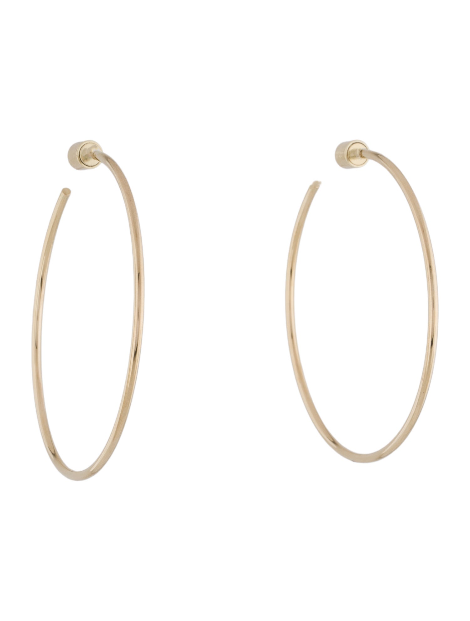 Jennifer Fisher 14K Fine Thread Thin Hoop Earrings