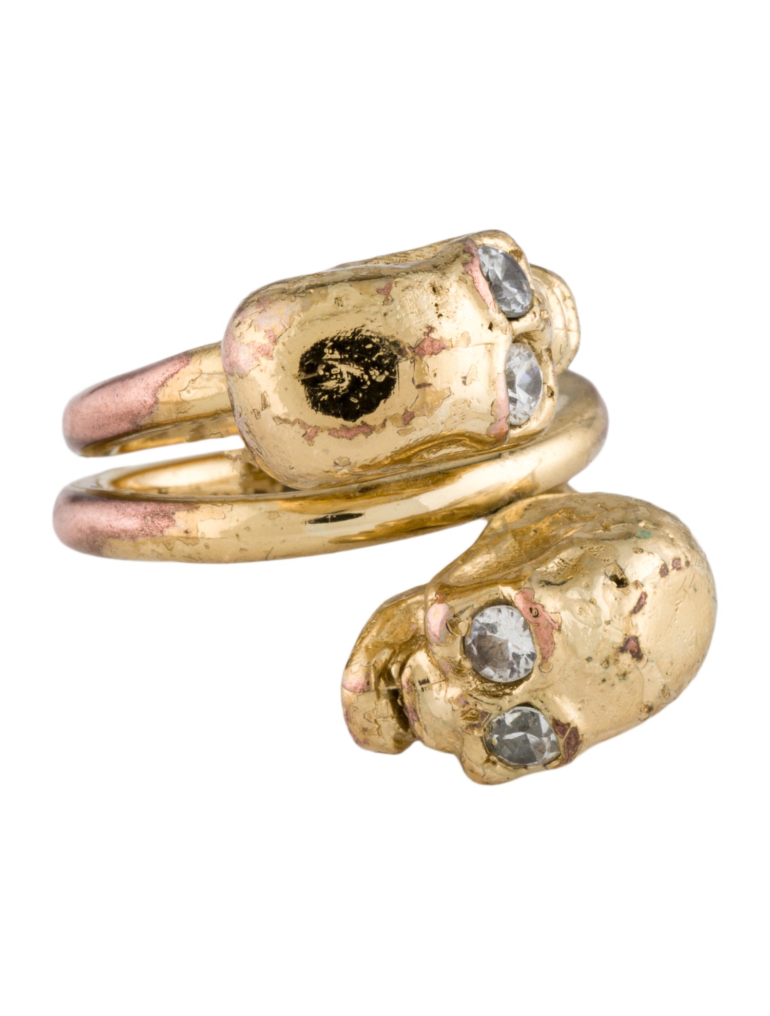 Jennifer Fisher Crystal Double Skull Cocktail Ring