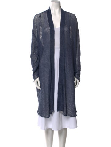 Jarbo Knitwear Linen Open Front Sweater L