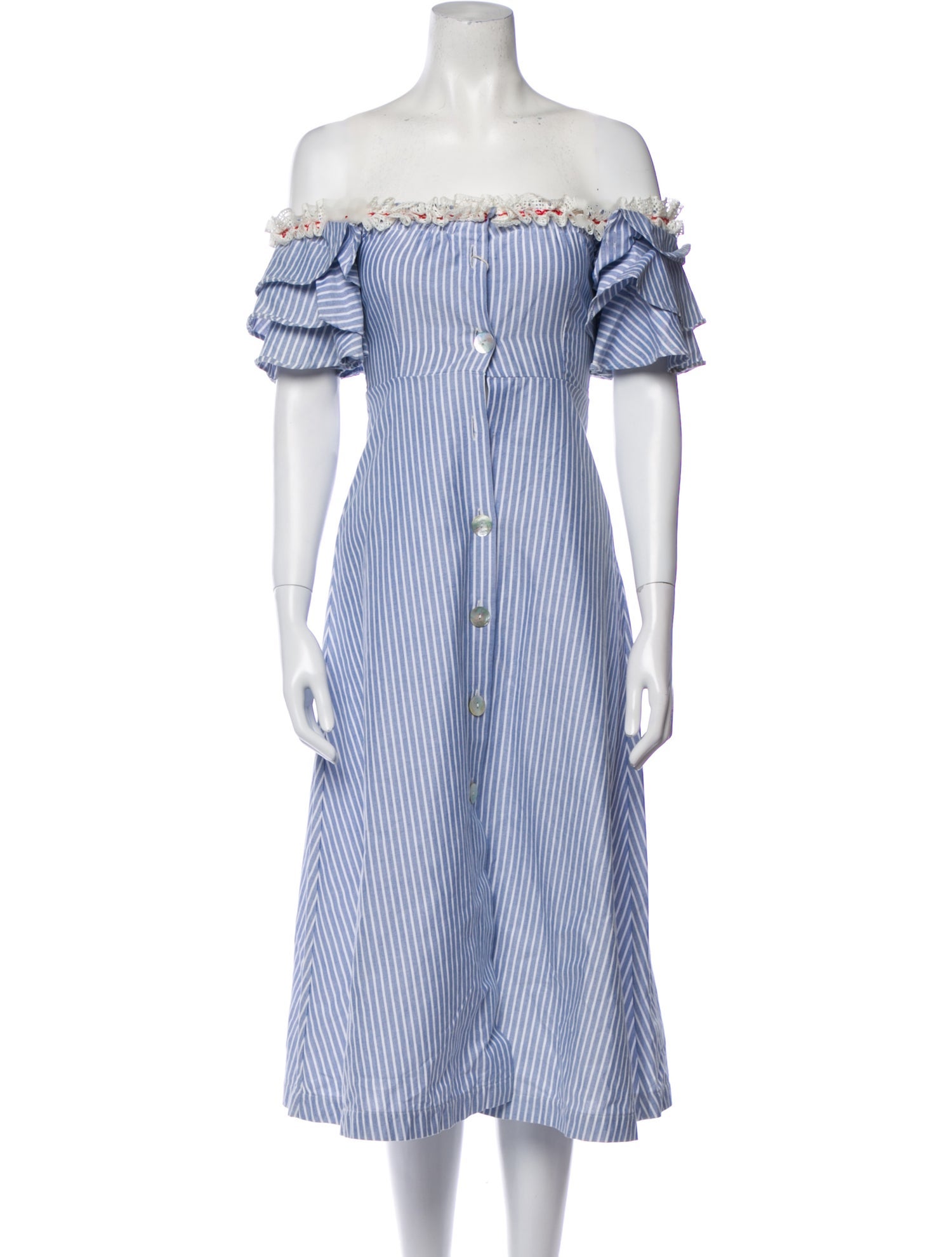 JOUR/NÉ Striped Midi Length Dress