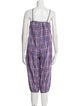 Judi Rosen Plaid Print Square Neckline Jumpsuit