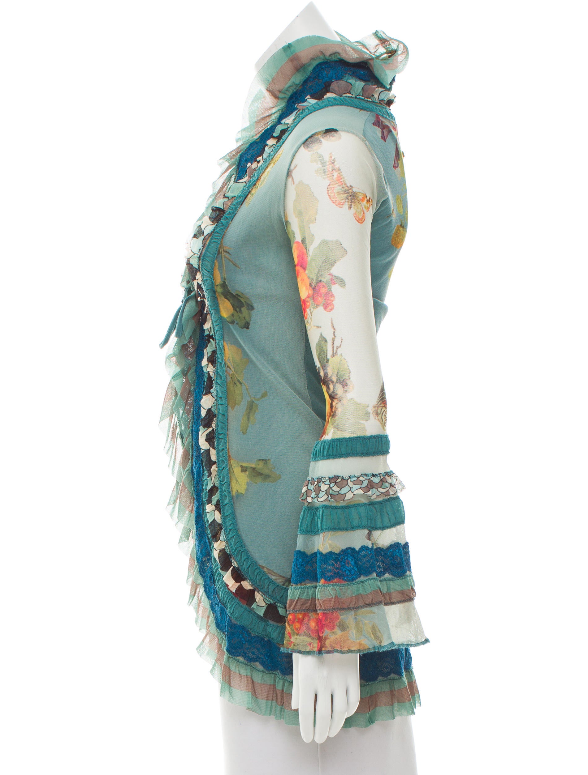 Jean Paul Gaultier Soleil Printed Mesh Cardigan