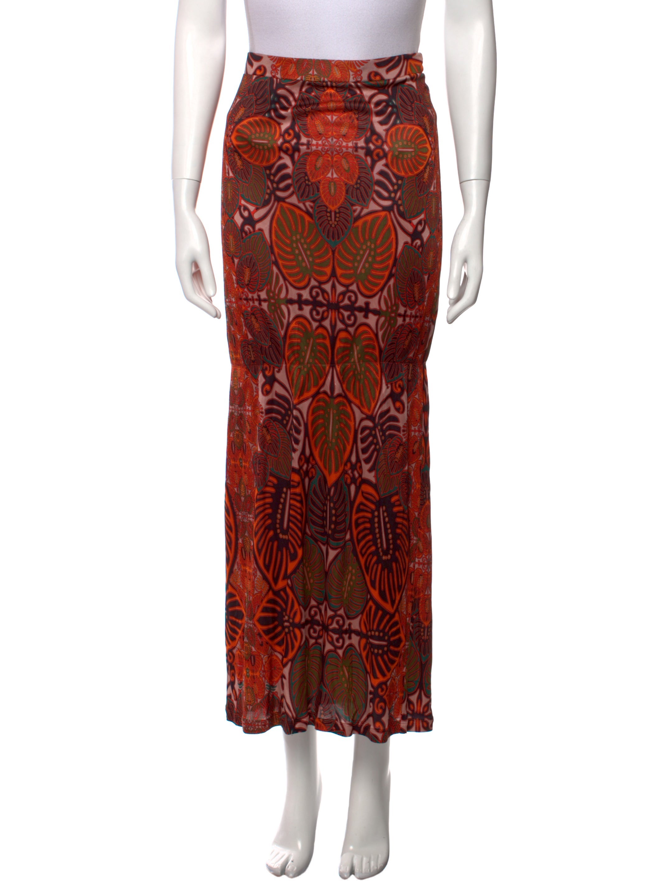 Jean Paul Gaultier Soleil Floral Print Midi Length Skirt