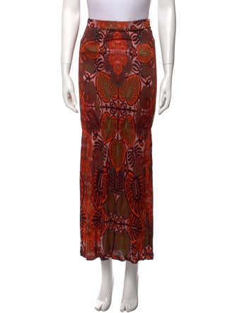 Jean Paul Gaultier Soleil Floral Print Midi Length Skirt