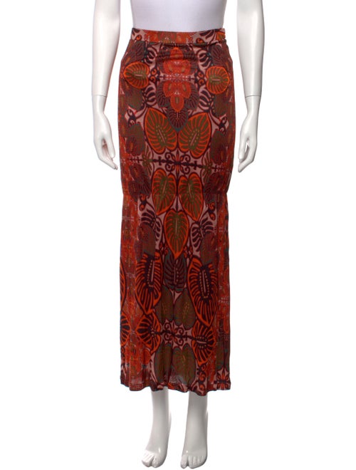 Jean Paul Gaultier Soleil Floral Print Midi Length Skirt