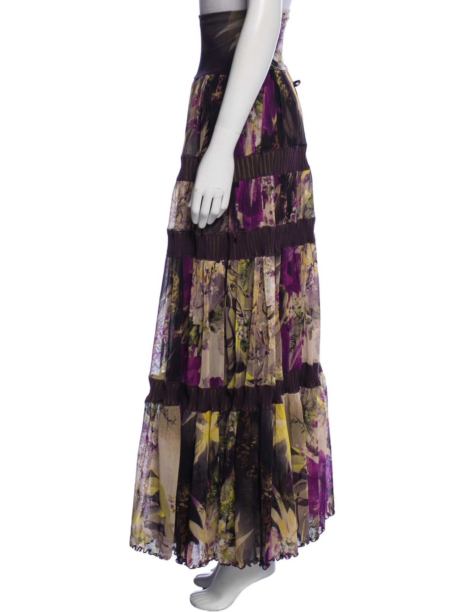 Jean Paul Gaultier Soleil Floral Print Long Skirt