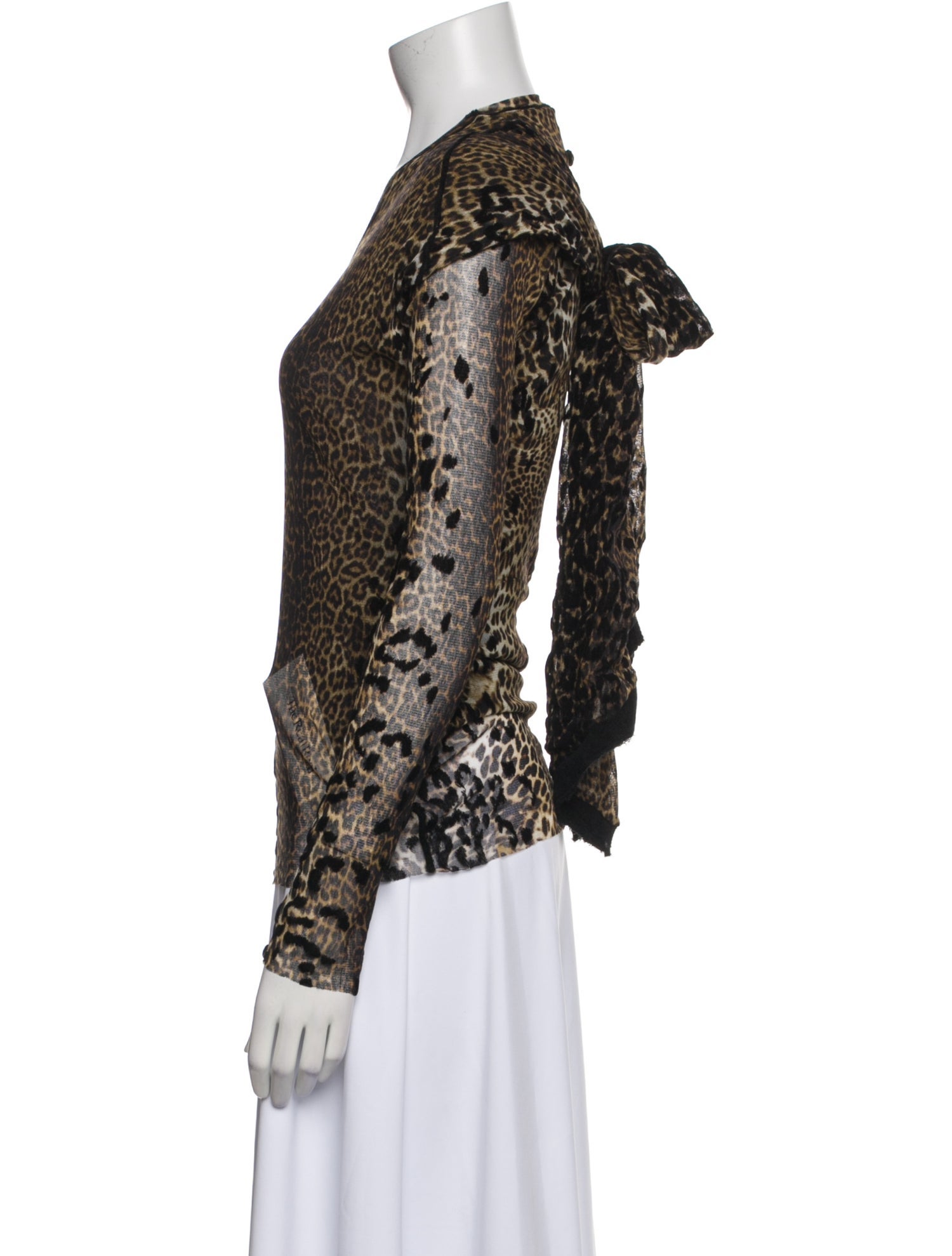 Jean Paul Gaultier Soleil Animal Print V-Neck Top