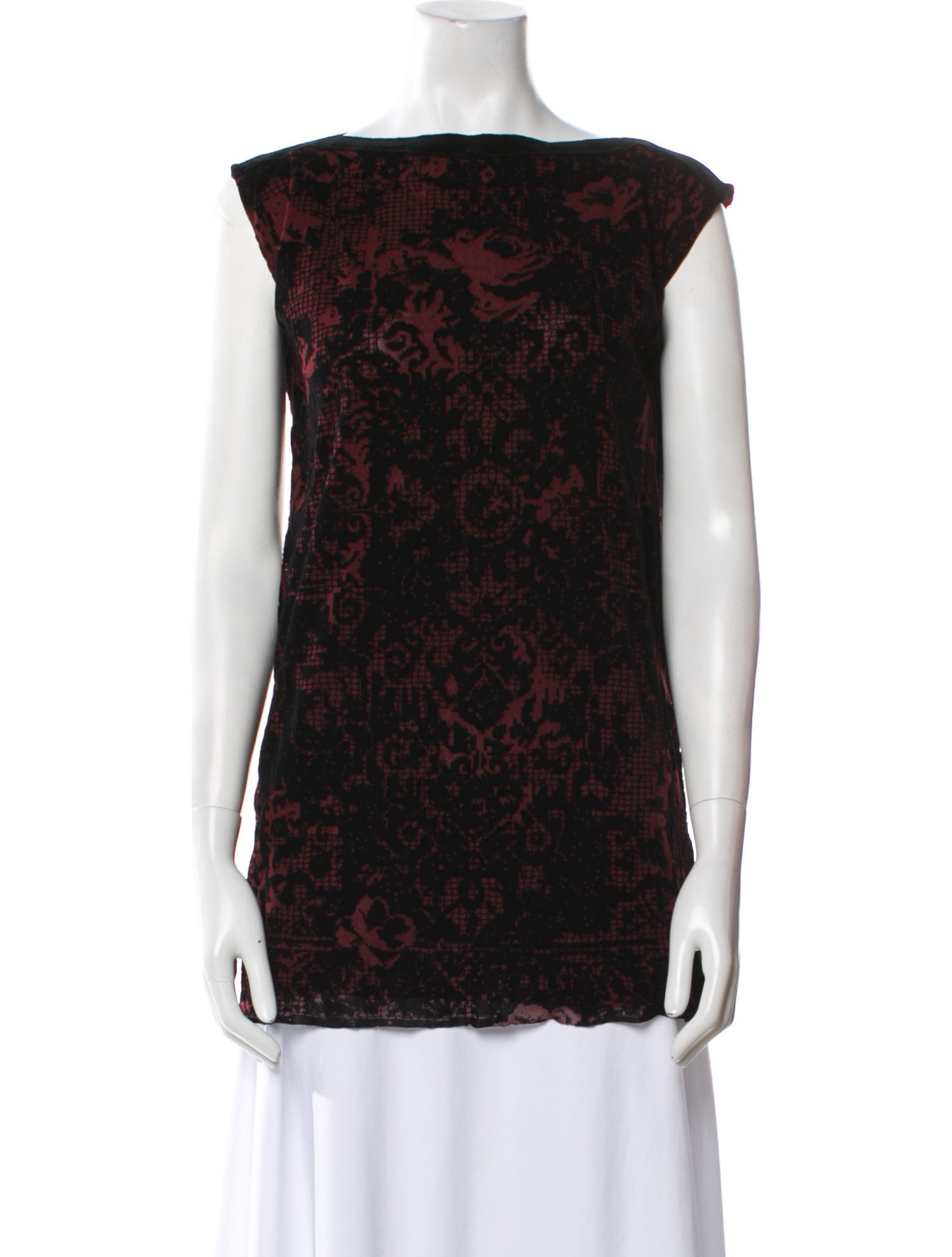 Jean Paul Gaultier Soleil Printed Bateau Neckline Blouse