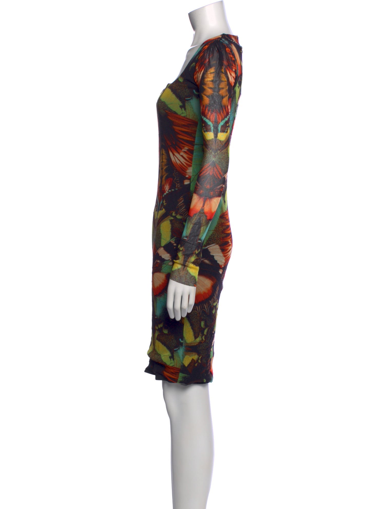 Robe Mini Vintage Jean Paul Gaultier Soleil - Maille Orange Motif Floral - Taille M