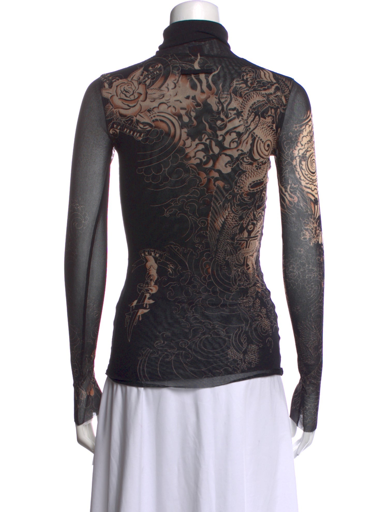 トップス Jean Paul Gaultier 2000 Lace T Shirt Jean Paul Gaultier Soleil Vintage 2000's Top - Black Tops