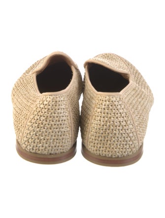 Jacques Soloviere Straw Embroidered Accent Loafers