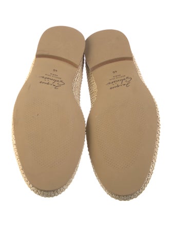 Jacques Soloviere Straw Embroidered Accent Loafers