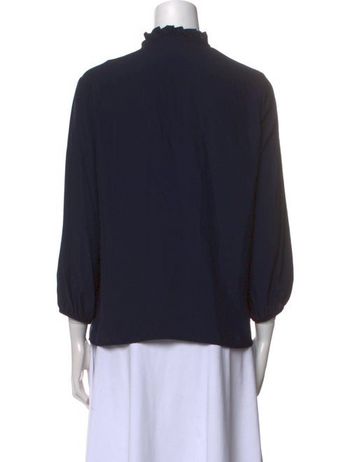 Jeana Sohn Mock Neck Long Sleeve Button-Up Top