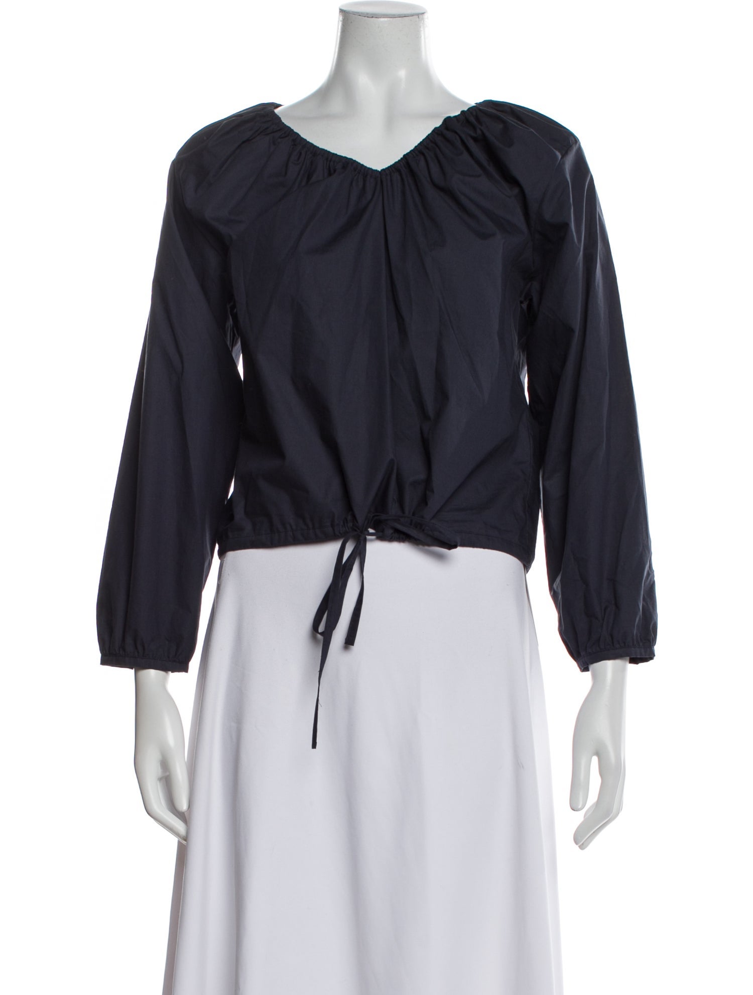 Jeana Sohn V-Neck Three-Quarter Sleeve Crop Top