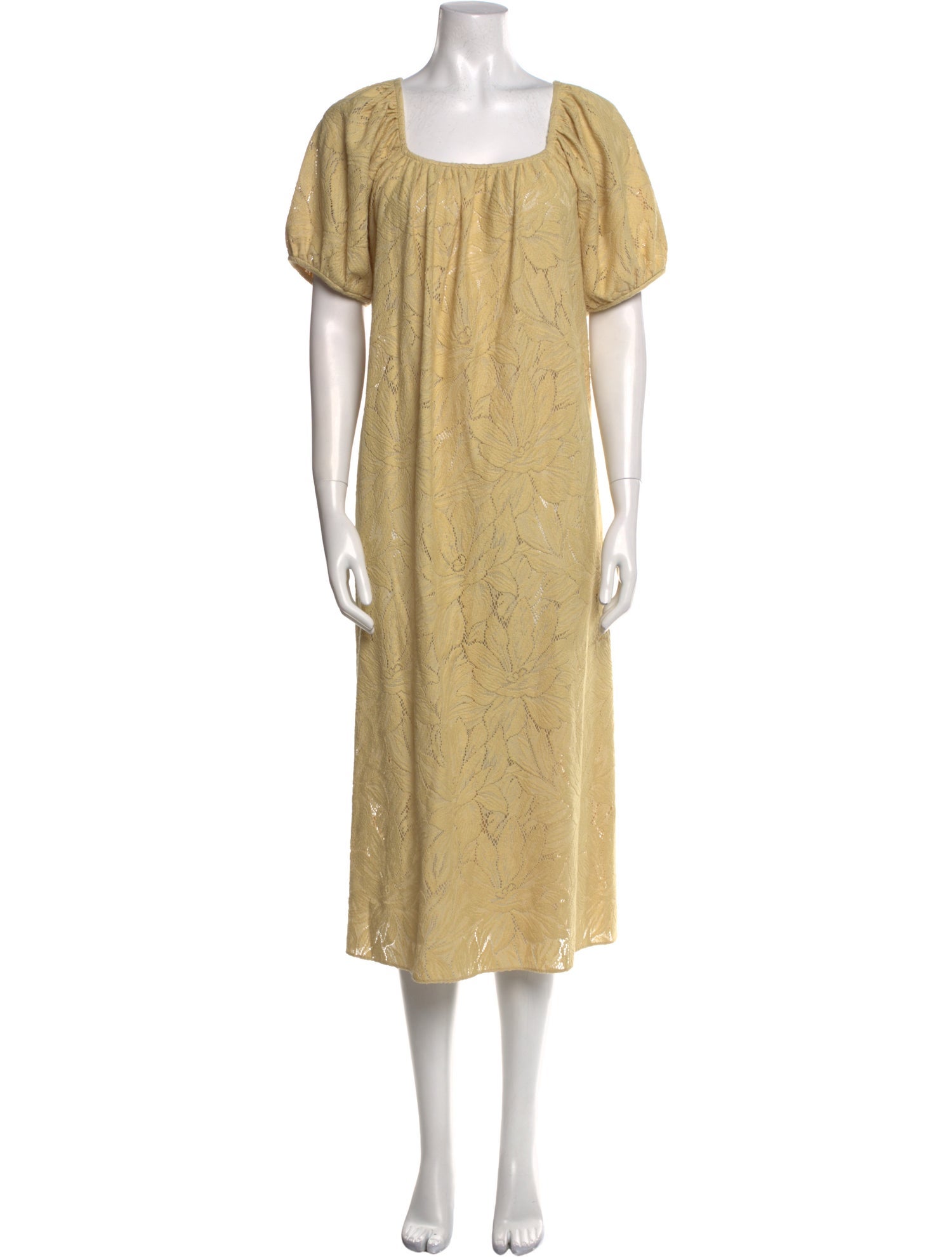 Jeana Sohn Square Neckline Midi Length Dress