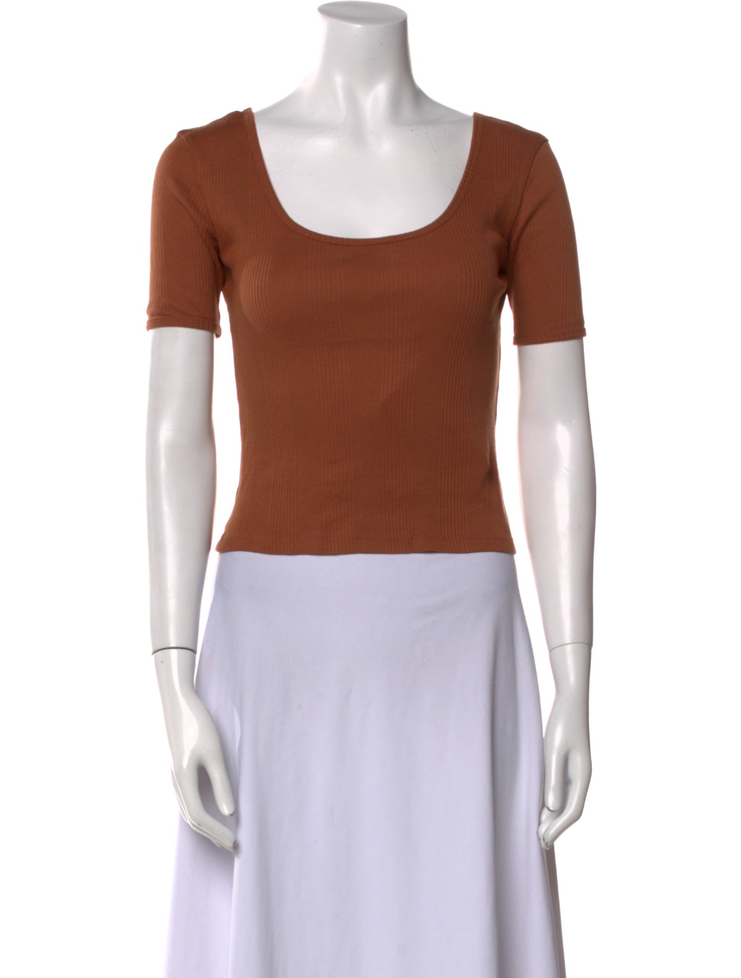 Jeana Sohn Scoop Neck Short Sleeve Crop Top