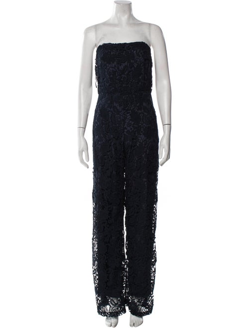 Javier Simorra Lace Pattern Strapless Jumpsuit