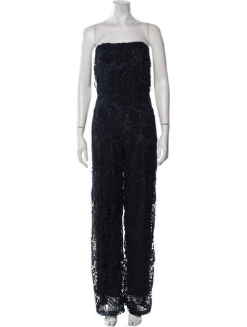 Javier Simorra Jumpsuits and Rompers Lace Pattern Strapless Jumpsuit XS