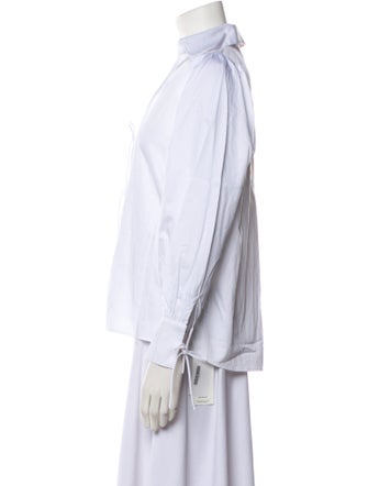 Javier Simorra V-Neck Long Sleeve Button-Up Top