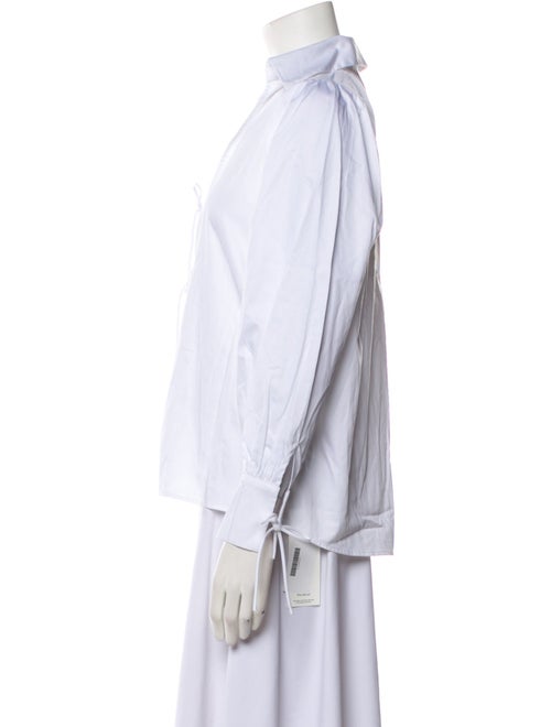 Javier Simorra V-Neck Long Sleeve Button-Up Top