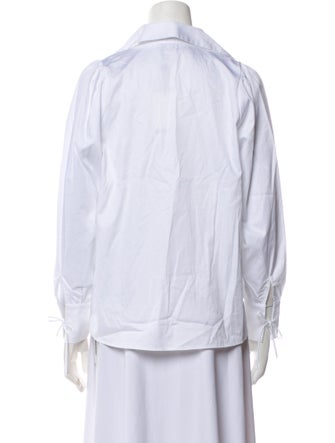 Javier Simorra V-Neck Long Sleeve Button-Up Top