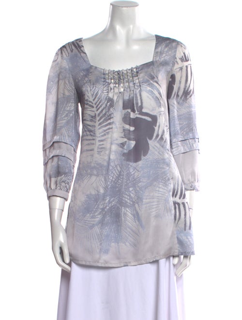 Javier Simorra Printed Square Neckline Top