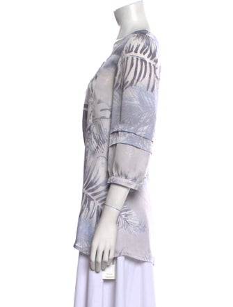 Javier Simorra Printed Square Neckline Top